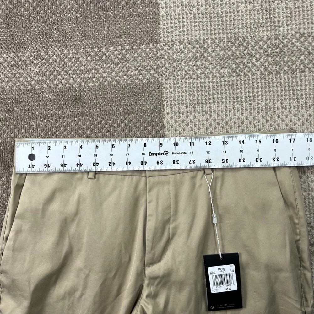NWT Nike Golf Men 32x32 Khaki Tan Dri-FIT‎ Flat Front Chino Pants 833194-235